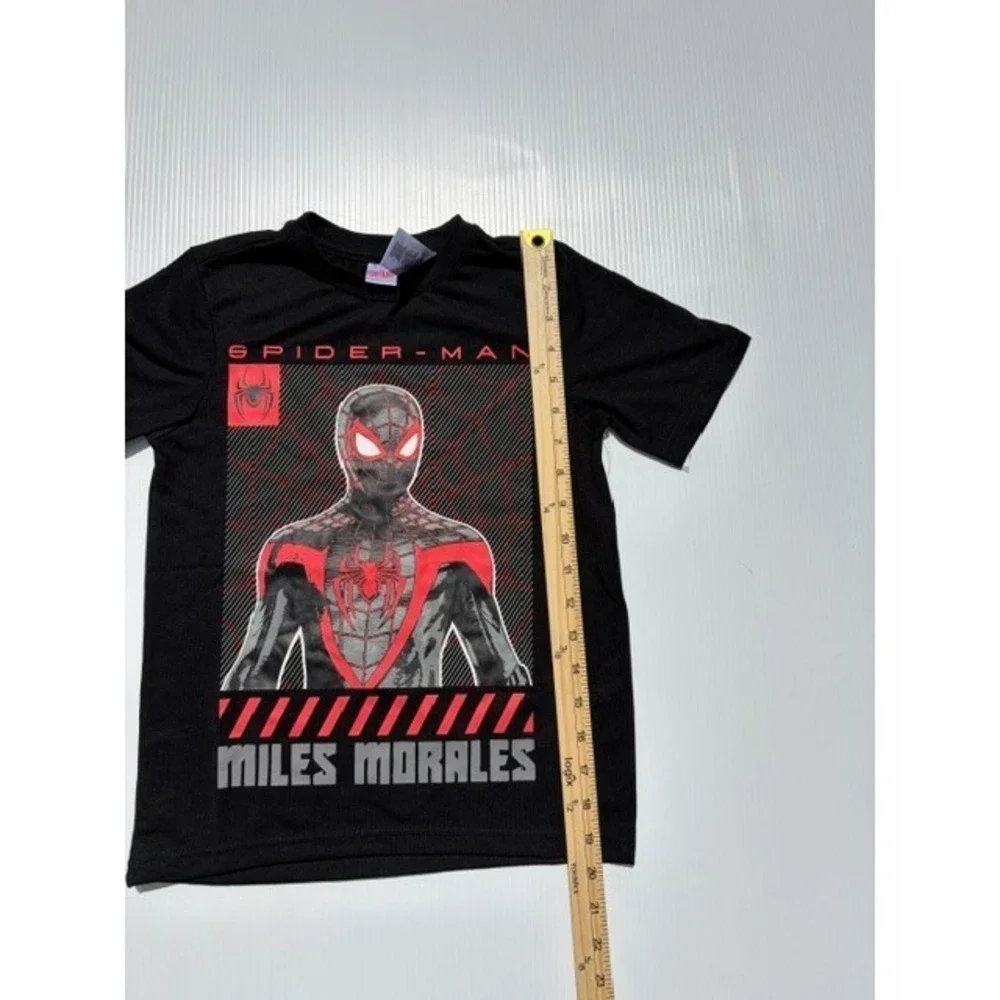 Marvel Spider-Man Miles Morales Boys 3pc Set Shirt Joggers Shorts Size 8 School